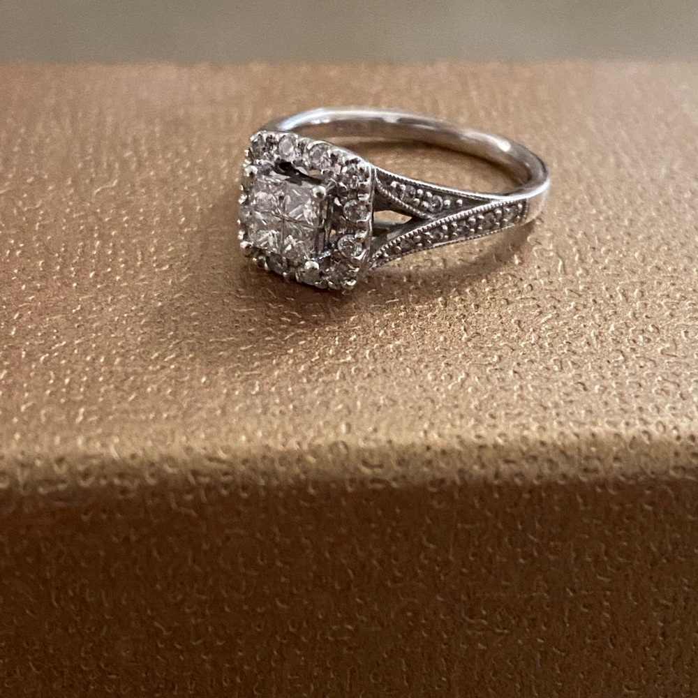 14K White Gold 1/2 Carat Engagement Ring